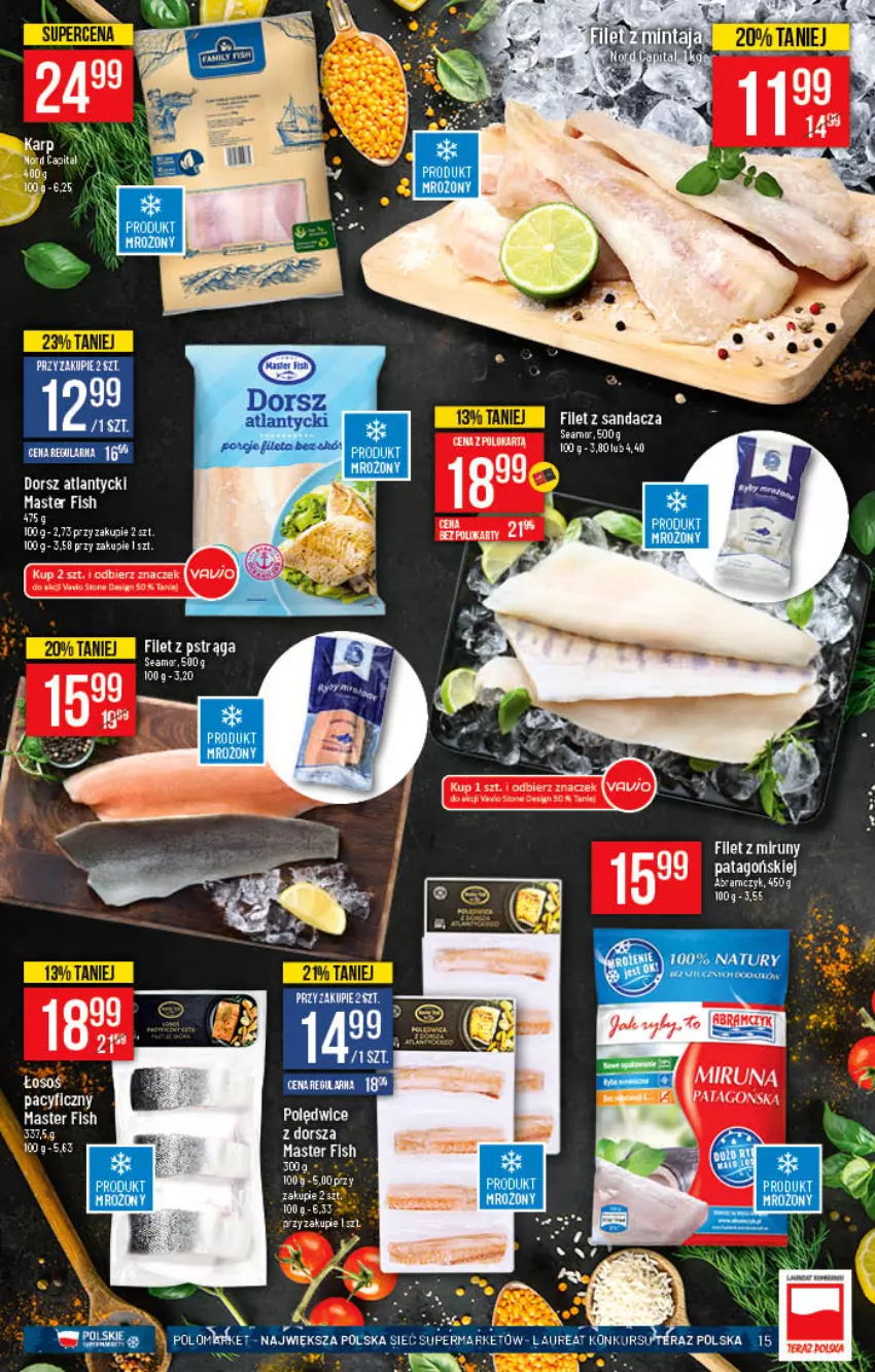 Gazetka promocyjna PoloMarket - Gazetka pomocyjna - ważna 01.12 do 07.12.2021 - strona 15 - produkty: Dorsz, Filet z sandacza, LG, Orka, Sandacz, Tago