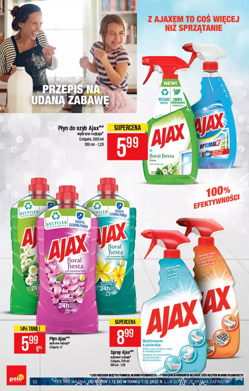 Gazetka promocyjna PoloMarket - Gazetka pomocyjna - ważna 01.12 do 07.12.2021 - strona 52 - produkty: Ajax, Colgate, Flora, LG, Płyn do szyb