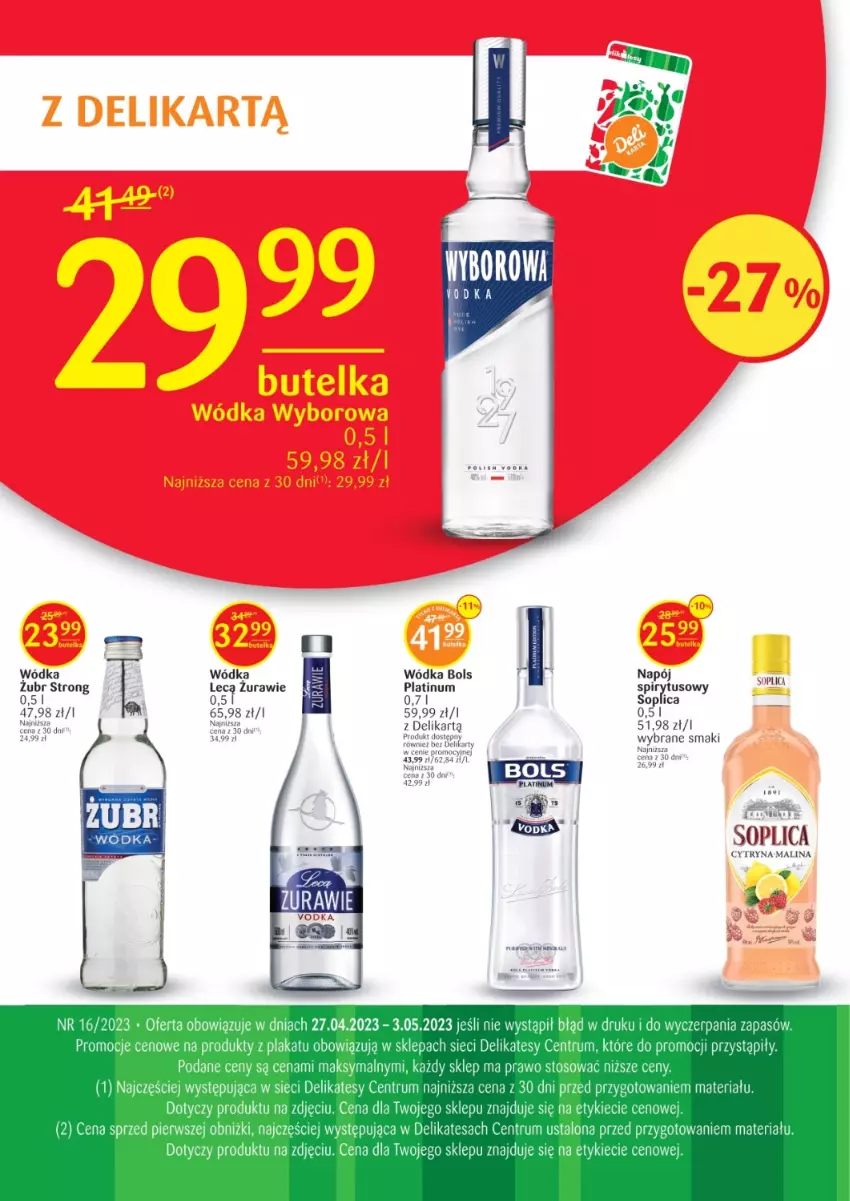 Gazetka promocyjna Delikatesy Centrum - Folder alkoholowy DC16 - ważna 27.04 do 03.05.2023 - strona 1 - produkty: Bols, Napój, Rum, Soplica, Wódka