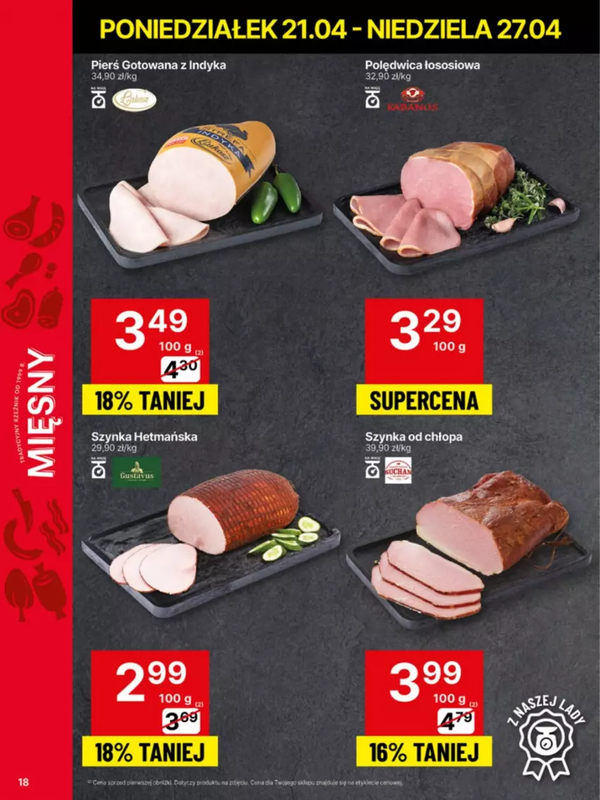 Gazetka promocyjna Delikatesy Centrum - Franczyza DC17 Poniedziałek - ważna 21.04 do 27.04.2025 - strona 18 - produkty: Obraz, Szynka