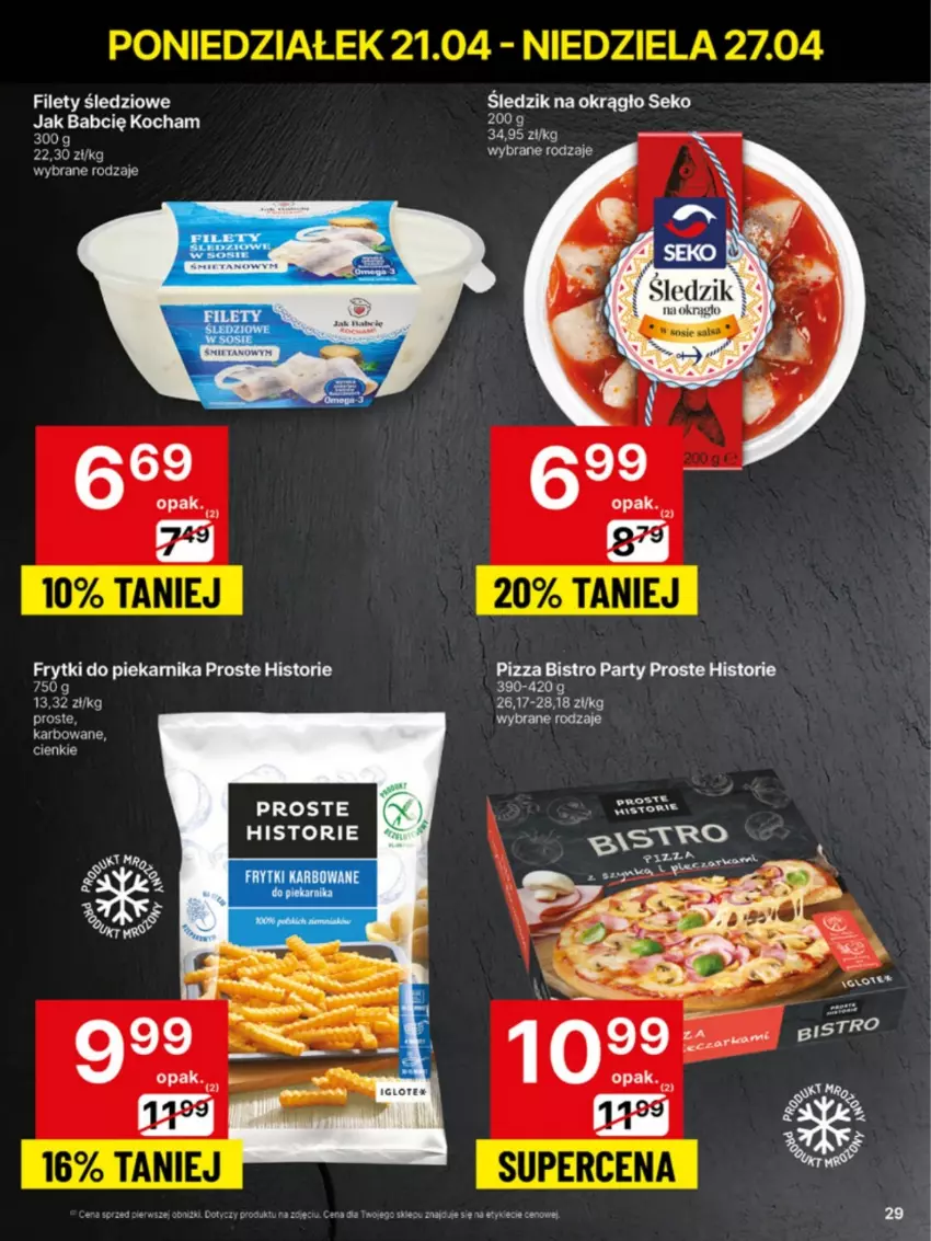 Gazetka promocyjna Delikatesy Centrum - Franczyza DC17 Poniedziałek - ważna 21.04 do 27.04.2025 - strona 29 - produkty: Frytki, Koc, Piekarnik, Pizza, SEKO