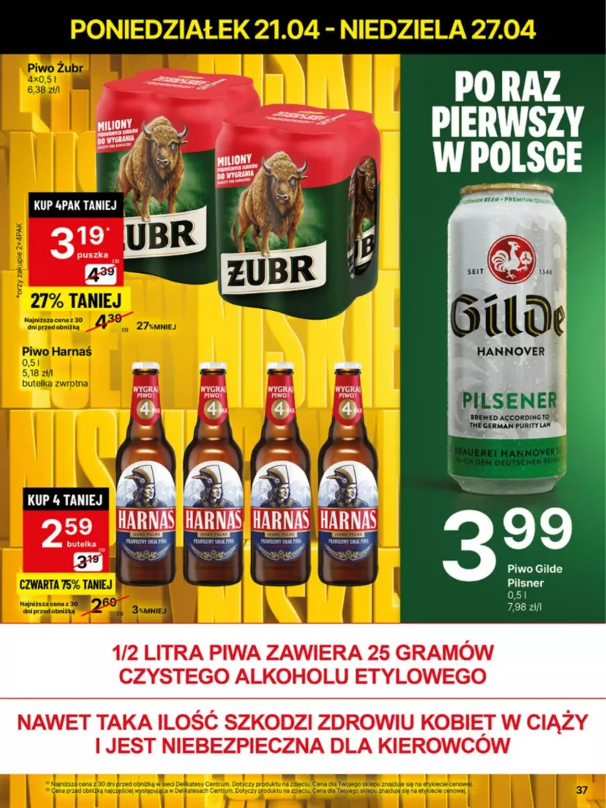 Gazetka promocyjna Delikatesy Centrum - Franczyza DC17 Poniedziałek - ważna 21.04 do 27.04.2025 - strona 37 - produkty: Gra, Piec, Piwa, Piwo, Ser