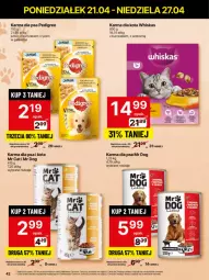 Gazetka promocyjna Delikatesy Centrum - Franczyza DC17 Poniedziałek - Gazetka - ważna od 27.04 do 27.04.2025 - strona 42 - produkty: Kurczak, Ryż, Rum, Whiskas, Gala, Pedigree