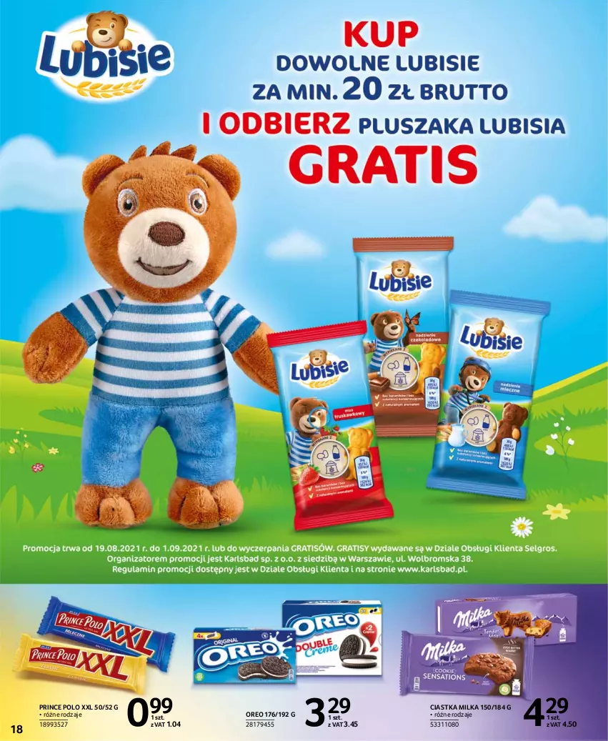 Gazetka promocyjna Selgros - Katalog Szkoła - ważna 19.08 do 01.09.2021 - strona 18 - produkty: Ciastka, Milka, Oreo, Prince Polo