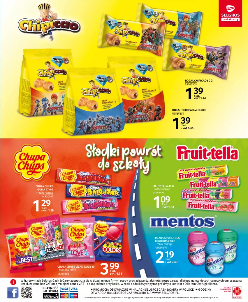 Gazetka promocyjna Selgros - Katalog Szkoła - ważna 19.08 do 01.09.2021 - strona 19 - produkty: Chipicao, Chupa Chups, Gra, LG, Mentos, Pur, Rogal, Sok