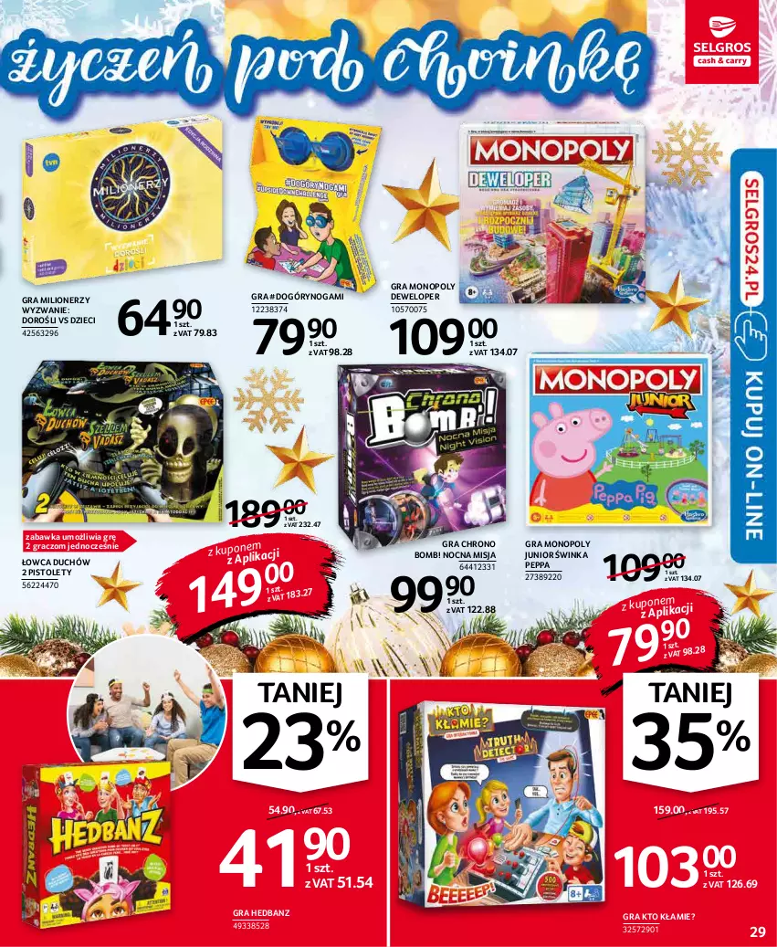 Gazetka promocyjna Selgros - Oferta przemysłowa - ważna 02.12 do 15.12.2021 - strona 29 - produkty: Chrono bomb, Dzieci, Gra, Inka, Lion, Milionerzy, Monopoly, Pistolet, Zabawka