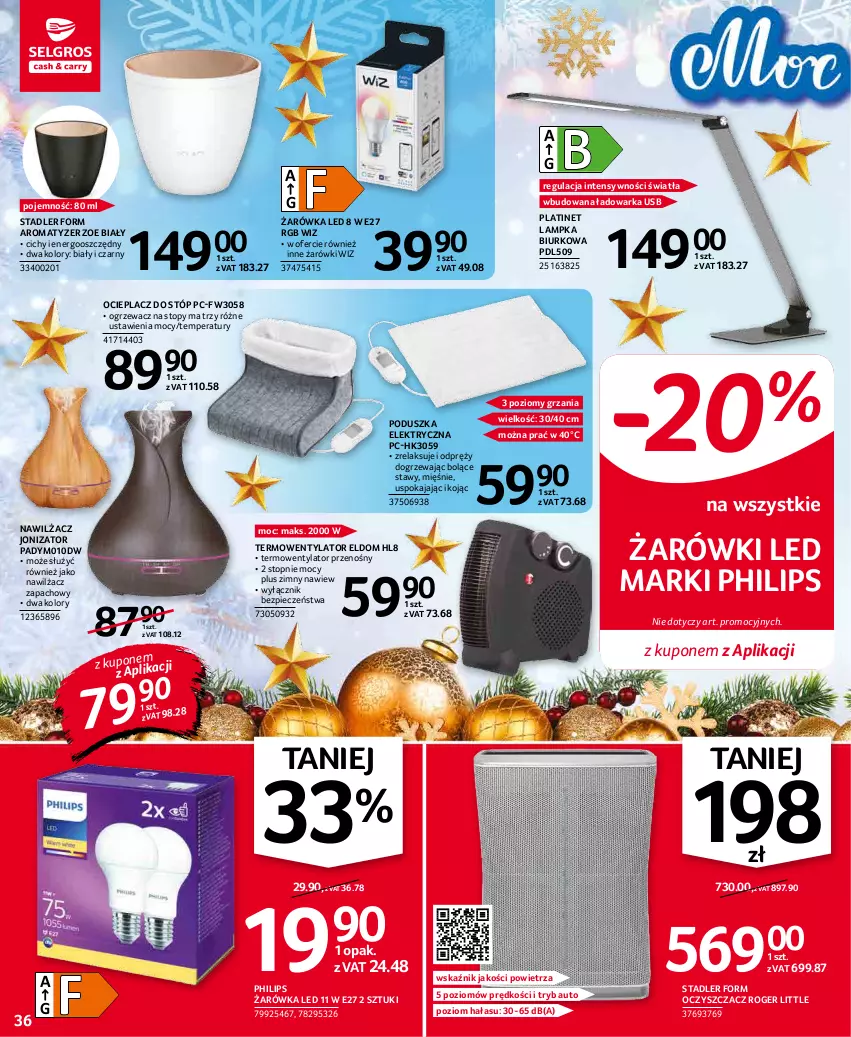 Gazetka promocyjna Selgros - Oferta przemysłowa - ważna 02.12 do 15.12.2021 - strona 36 - produkty: Biurko, Philips, Piec, PLATINET, Poduszka, Poduszka elektryczna, Termowentylator, Top, Warka