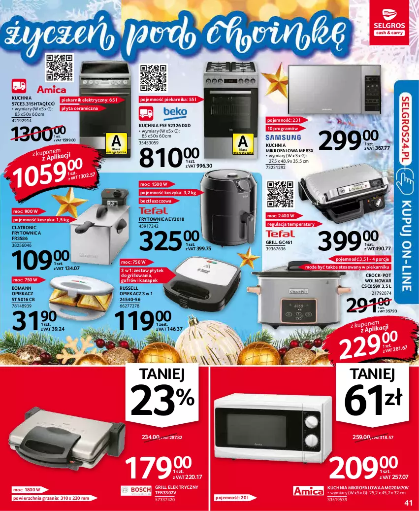 Gazetka promocyjna Selgros - Oferta przemysłowa - ważna 02.12 do 15.12.2021 - strona 41 - produkty: Fa, Gra, Grill, Kosz, Kuchnia, Piekarnik, Płyta, Por