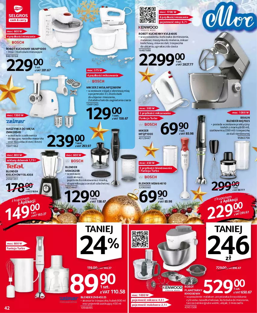 Gazetka promocyjna Selgros - Oferta przemysłowa - ważna 02.12 do 15.12.2021 - strona 42 - produkty: Blender, Braun, Dzbanek, Kubek, Maszynka, Maszynka do mielenia, Mikser, Mikser z misą, Pojemnik, Robot, Rozdrabniacz, Ser, Stojak, Szatkownica, Szynka, Top, Trzepaczka