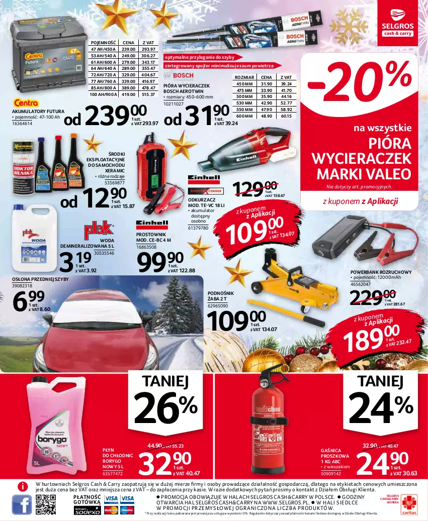 Gazetka promocyjna Selgros - Oferta przemysłowa - ważna 02.12 do 15.12.2021 - strona 59 - produkty: Akumulator, Bosch, Gaśnica, Gra, LG, Odkurzacz, Płyn do chłodnic, Powerbank, Prostownik, Sok, Wieszak, Woda