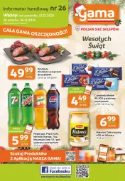 Gazetka promocyjna Gama - Gazetka Gama - Gazetka - ważna od 24.12 do 24.12.2024 - strona 1 - produkty: Majonez, Gra, 7up, Kindziuk, Winiary, Mirinda, Pepsi, Pieprz, Czekolada, Napój, Fa