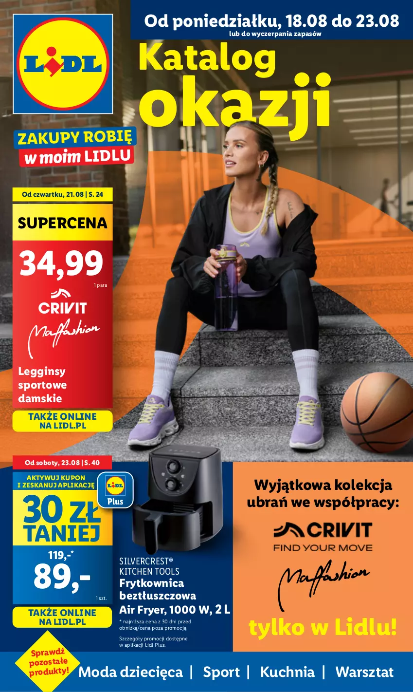 Gazetka promocyjna Lidl - GAZETKA - ważna 18.08 do 23.08.2025 - strona 1 - produkty: Dzieci, Gin, Kuchnia, Legginsy, Moda, Por, Silvercrest, Sport