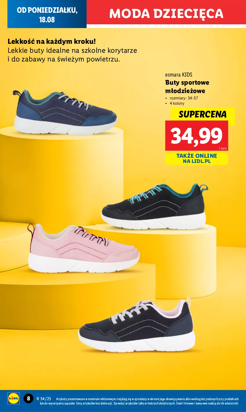 Gazetka promocyjna Lidl - GAZETKA - ważna 18.08 do 23.08.2025 - strona 10 - produkty: Buty, Dzieci, Moda, Por, Sport