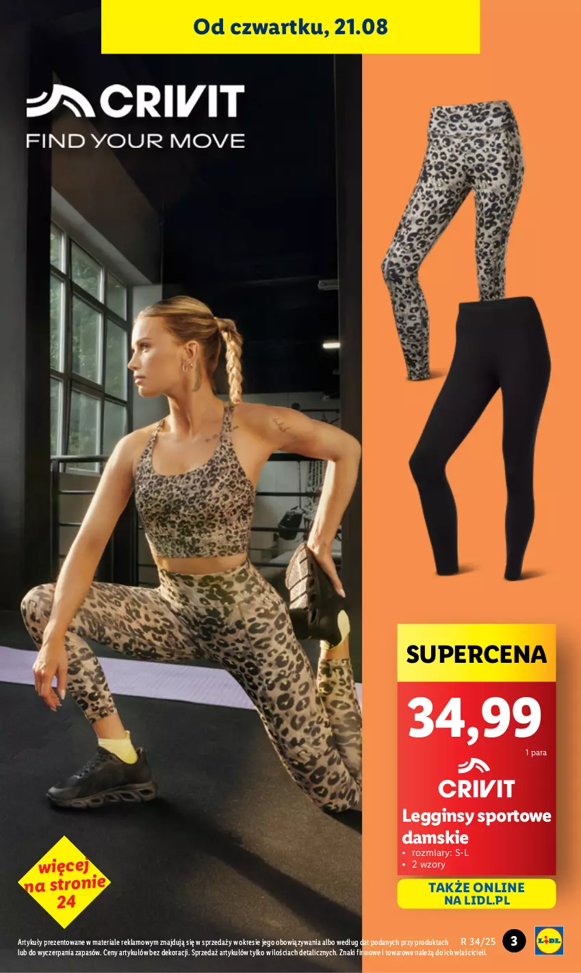 Gazetka promocyjna Lidl - GAZETKA - ważna 18.08 do 23.08.2025 - strona 3 - produkty: Gin, Legginsy, Por, Sport