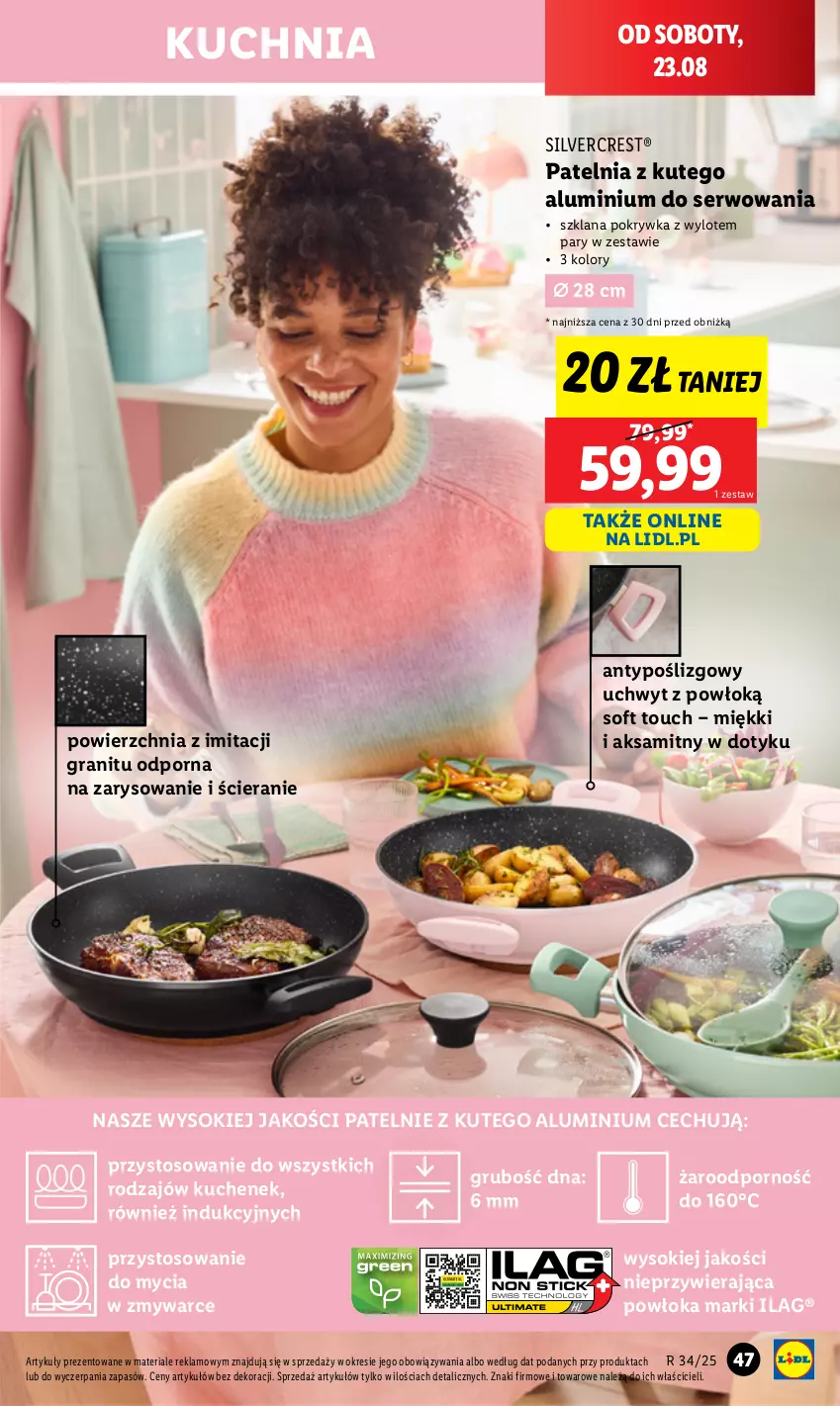 Gazetka promocyjna Lidl - GAZETKA - ważna 18.08 do 23.08.2025 - strona 49 - produkty: Aksam, Gra, Kuchnia, LANA, Patelnia, Por, Ser, Silvercrest, Sok