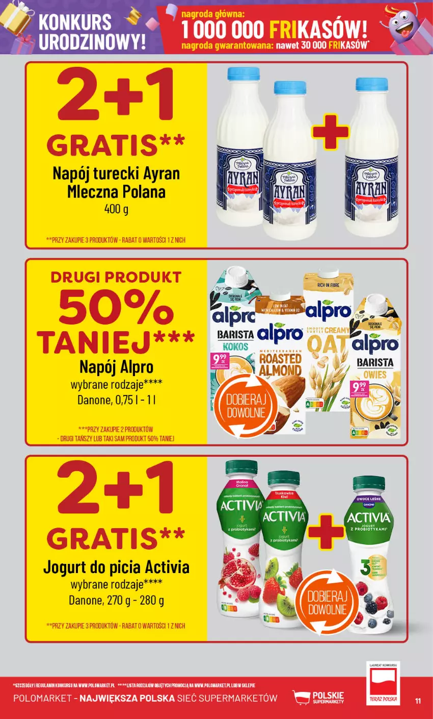 Gazetka promocyjna PoloMarket - Gazetka pomocyjna - ważna 25.09 do 01.10.2024 - strona 11 - produkty: Activia, Alpro, Danone, Jogurt, LANA, Napój