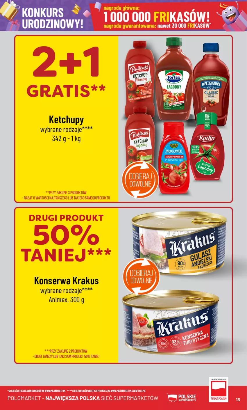 Gazetka promocyjna PoloMarket - Gazetka pomocyjna - ważna 25.09 do 01.10.2024 - strona 13 - produkty: Ketchup, Krakus, Ser