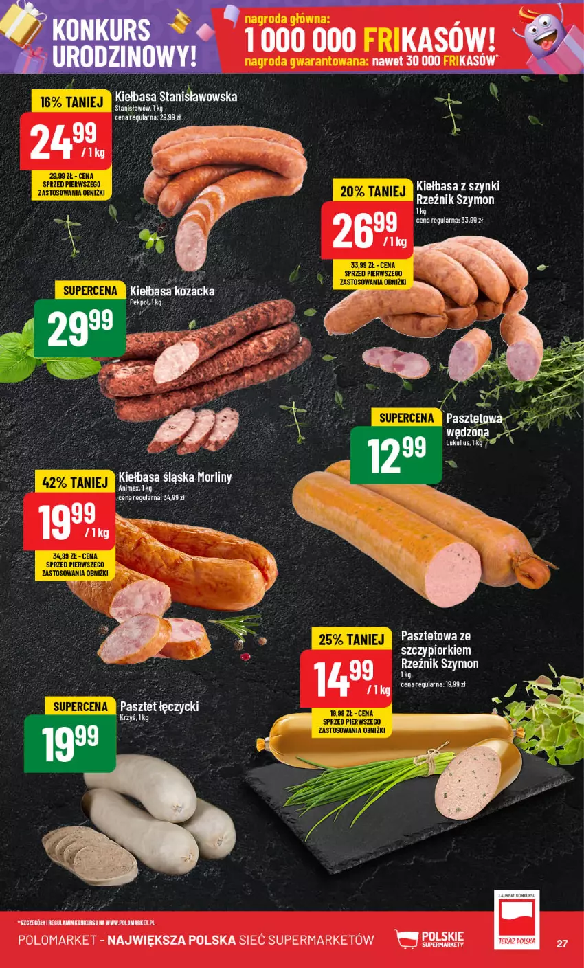 Gazetka promocyjna PoloMarket - Gazetka pomocyjna - ważna 25.09 do 01.10.2024 - strona 27 - produkty: Kiełbasa, Pasztet