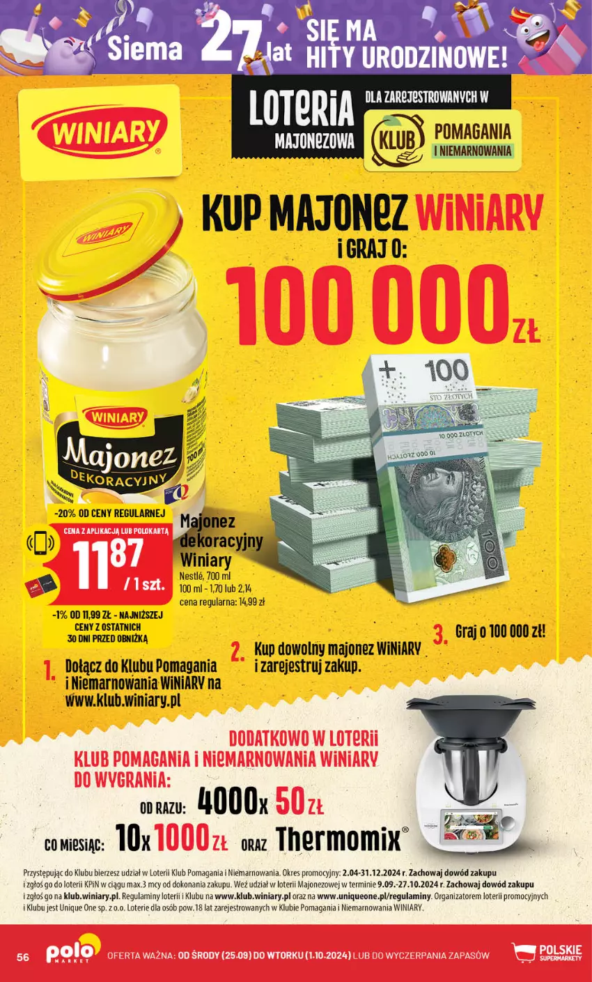 Gazetka promocyjna PoloMarket - Gazetka pomocyjna - ważna 25.09 do 01.10.2024 - strona 56 - produkty: Gra, Majonez, Winiary