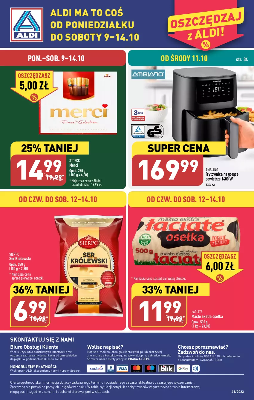 Gazetka promocyjna Aldi - Pełna oferta - ważna 09.10 do 14.10.2023 - strona 42 - produkty: Biuro, Królewski, Masło, Merci, O nas, Por, Ser