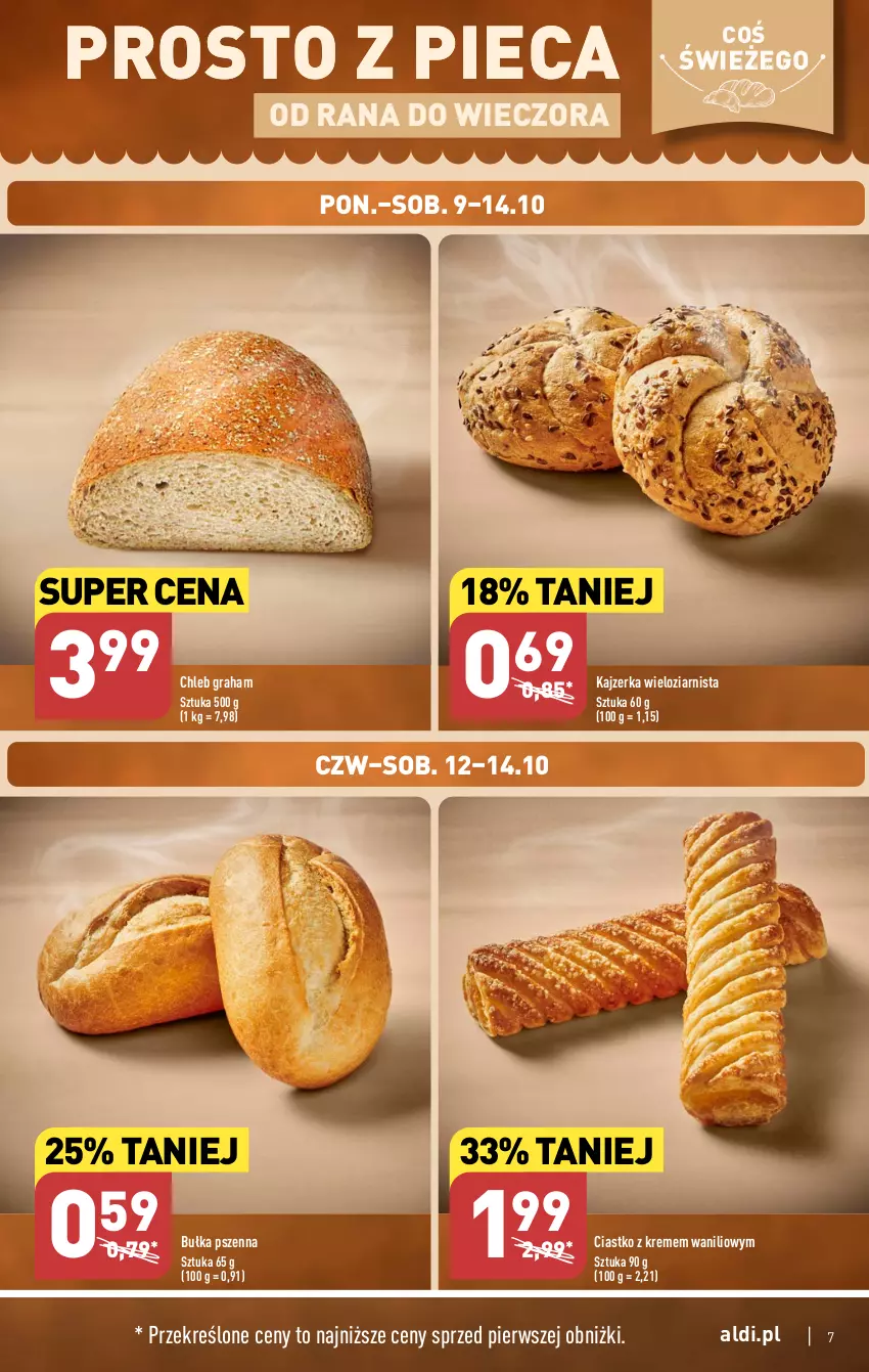 Gazetka promocyjna Aldi - Pełna oferta - ważna 09.10 do 14.10.2023 - strona 7 - produkty: Bułka, Chleb, Gra, Kajzerka, Piec