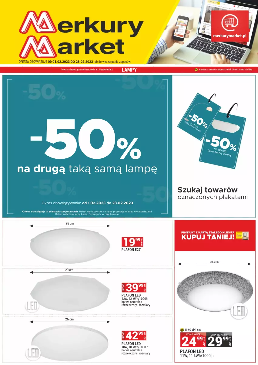 Gazetka promocyjna Merkury Market - ważna 01.02 do 28.02.2023 - strona 1 - produkty: Plafon, Plafon LED