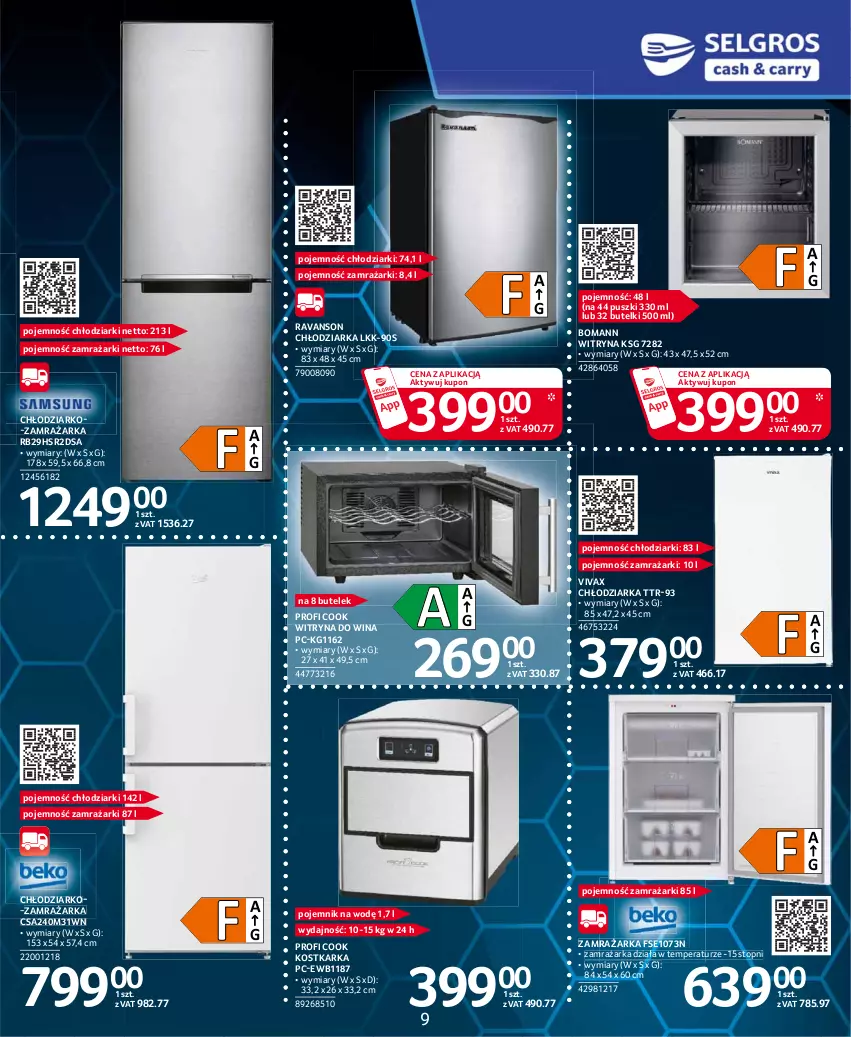 Gazetka promocyjna Selgros - Katalog Elektro - ważna 13.05 do 31.05.2021 - strona 9 - produkty: Chłodziarka, Pojemnik, Top, Witryna, Zamrażarka