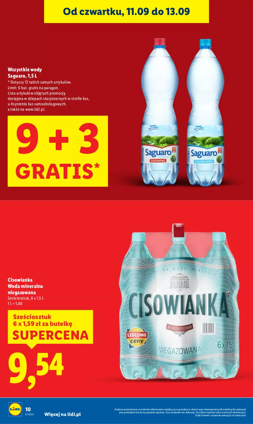 Gazetka promocyjna Lidl - GAZETKA - ważna 11.09 do 13.09.2025 - strona 10 - produkty: Cisowianka, Gra, Woda, Woda mineralna