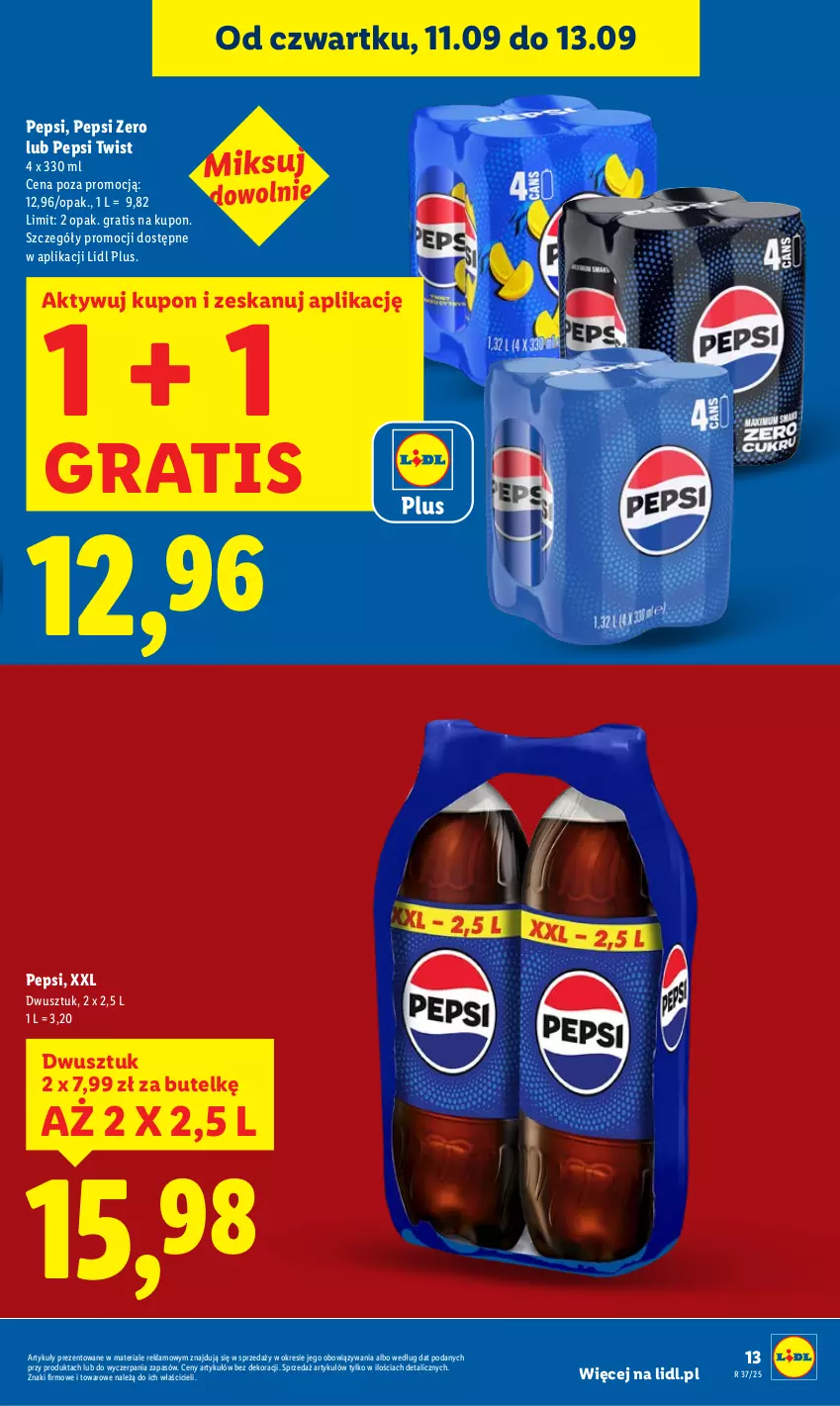 Gazetka promocyjna Lidl - GAZETKA - ważna 11.09 do 13.09.2025 - strona 13 - produkty: Gra, Pepsi