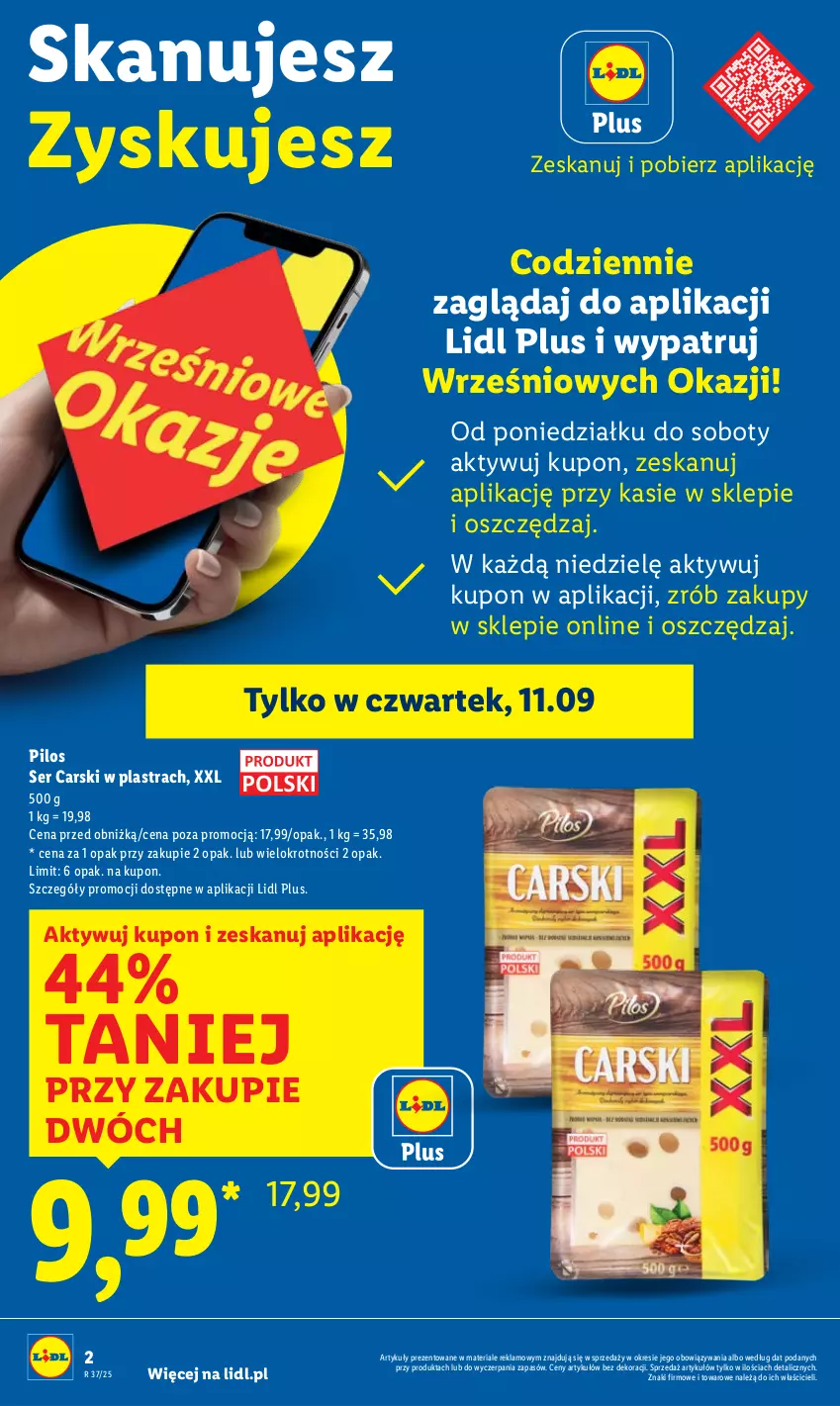 Gazetka promocyjna Lidl - GAZETKA - ważna 11.09 do 13.09.2025 - strona 2 - produkty: Cars, Pilos, Ser