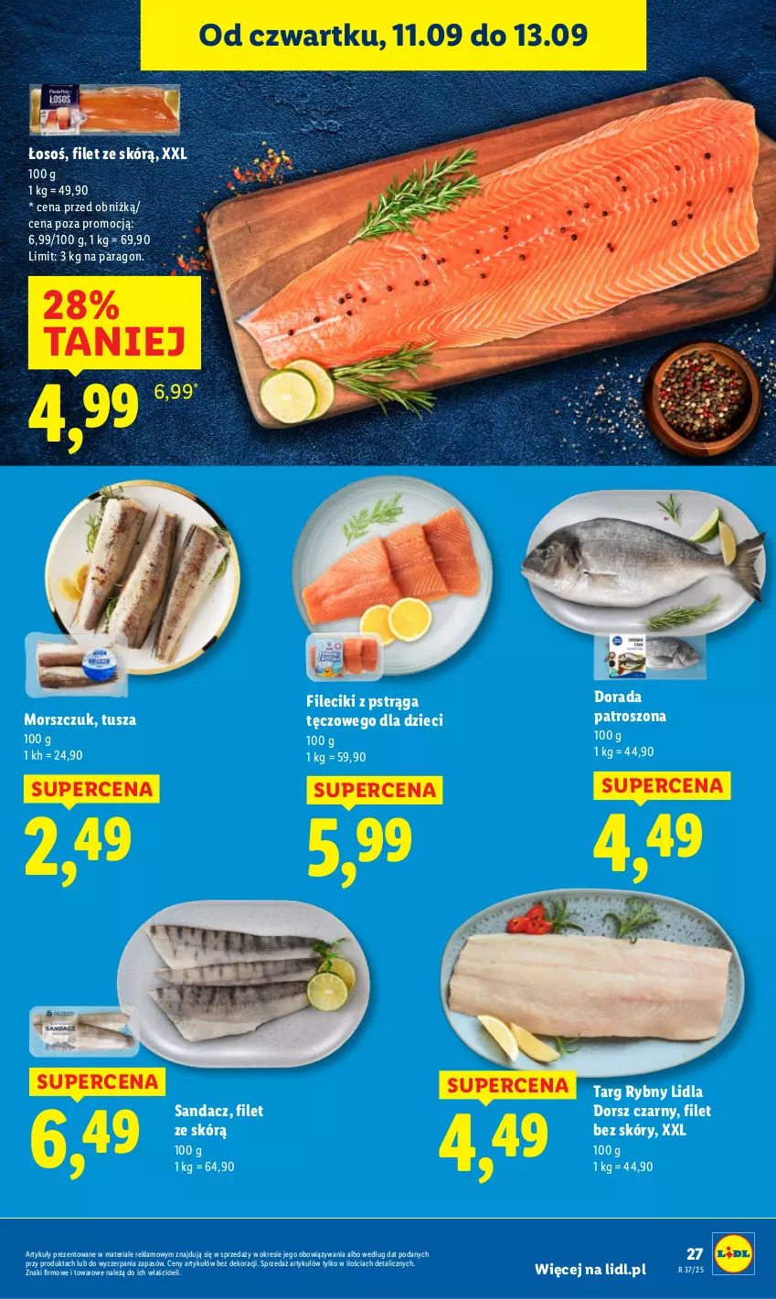 Gazetka promocyjna Lidl - GAZETKA - ważna 11.09 do 13.09.2025 - strona 29 - produkty: Dorsz, Dzieci, Pstrąg, Sandacz, Tusz