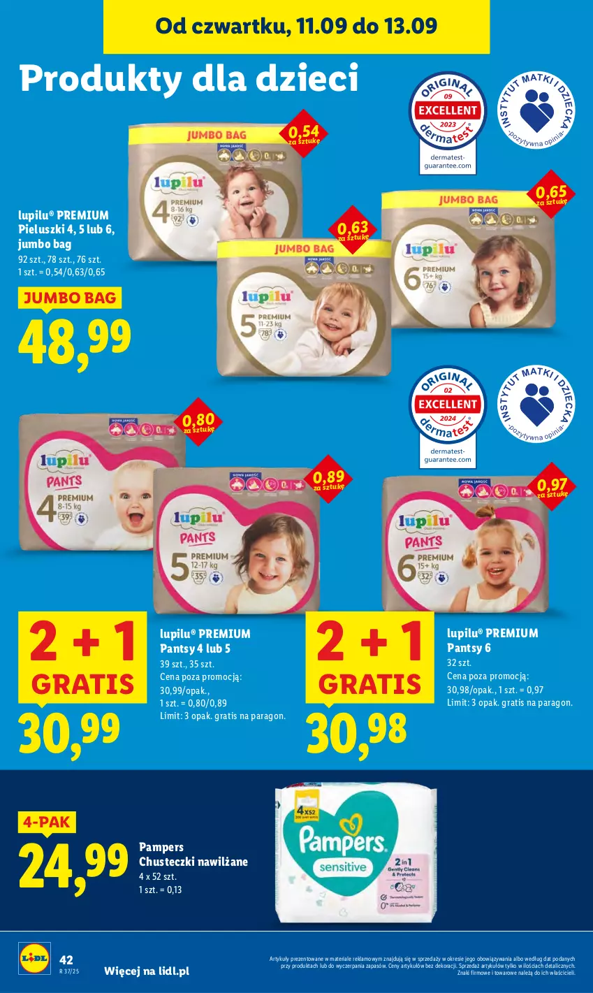 Gazetka promocyjna Lidl - GAZETKA - ważna 11.09 do 13.09.2025 - strona 48 - produkty: Chusteczki, Dzieci, Gra, O Bag, Pampers