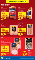Gazetka promocyjna Lidl - GAZETKA - Gazetka - ważna od 13.09 do 13.09.2025 - strona 28 - produkty: Kurczak, Krakus, Gra, Parówki, Parówki z szynki, Szynka, Kiełbaski białe, PIKOK
