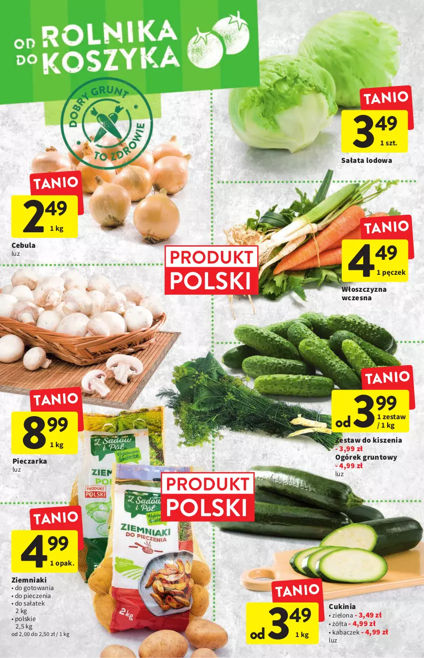 Gazetka promocyjna Intermarche - Gazetka Intermarche - ważna 25.08 do 31.08.2022 - strona 6 - produkty: Cebula, Grunt, Ogórek, Piec, Pieczarka, Sałat, Sałata lodowa, Ziemniaki