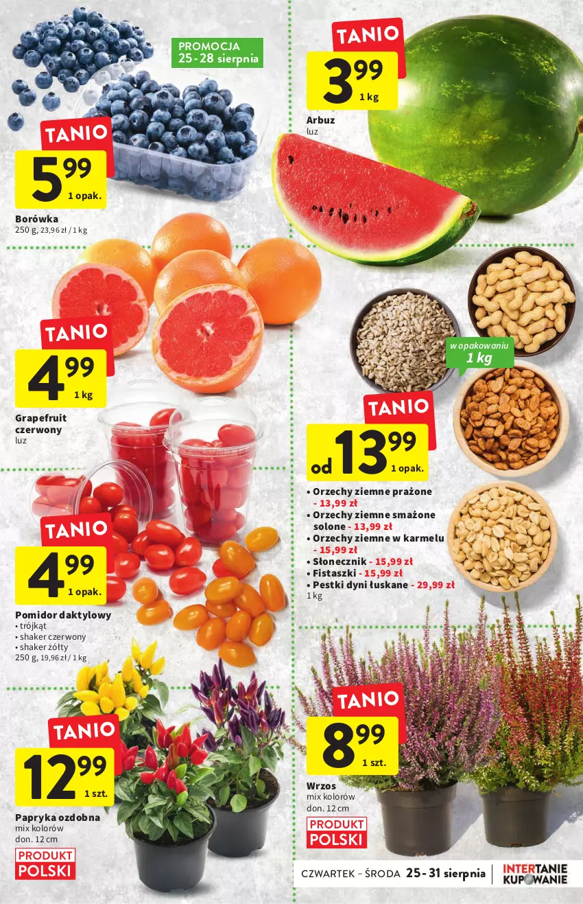 Gazetka promocyjna Intermarche - Gazetka Intermarche - ważna 25.08 do 31.08.2022 - strona 7 - produkty: Arbuz, Borówka, Gra, Papryka, Pestki dyni