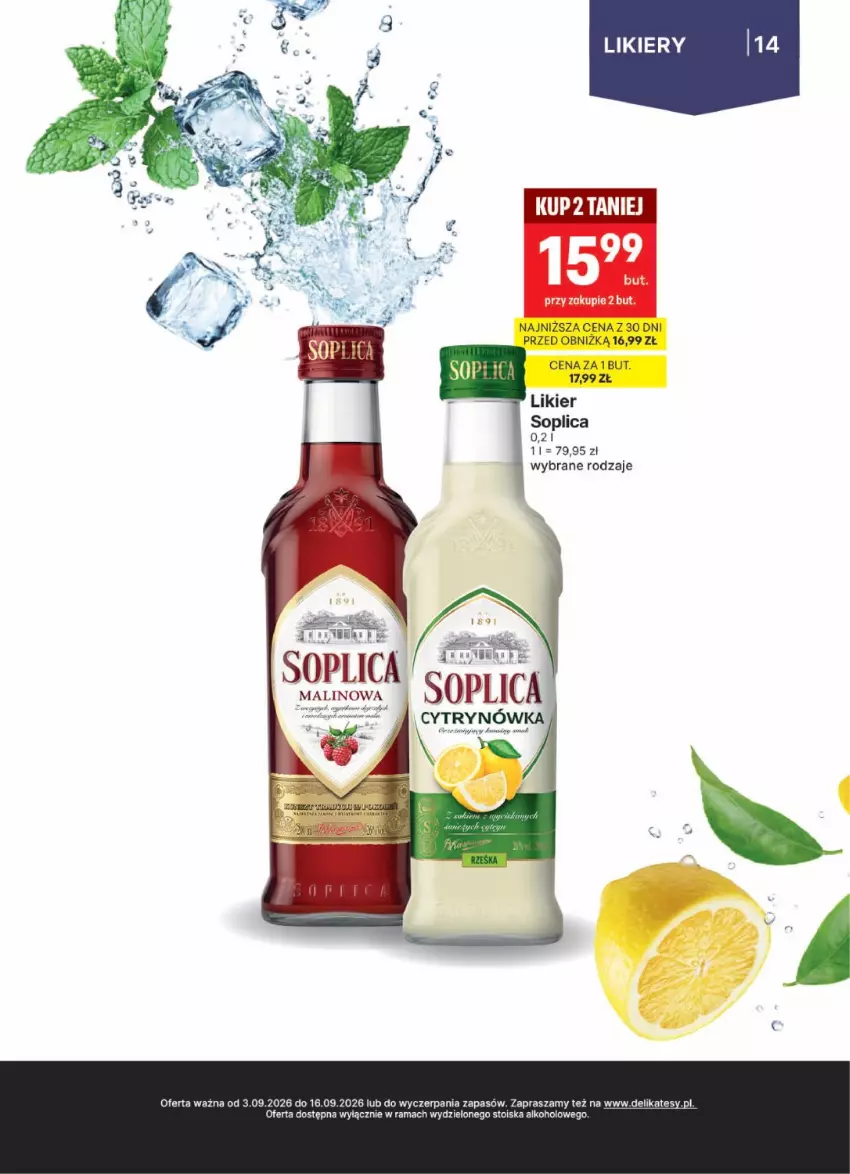 Gazetka promocyjna Delikatesy Centrum - Delibarek DC36-DC37 - ważna 03.09 do 16.09.2026 - strona 14 - produkty: Kawa, Likier, Rama, Soplica