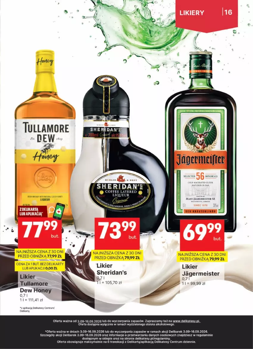 Gazetka promocyjna Delikatesy Centrum - Delibarek DC36-DC37 - ważna 03.09 do 16.09.2026 - strona 16 - produkty: Jagermeister, Likier, Rama, Rum, Sheridan's, Tran