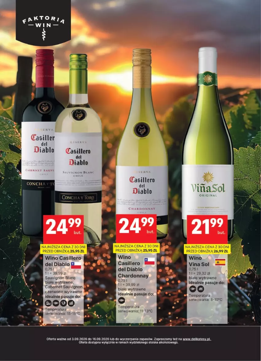 Gazetka promocyjna Delikatesy Centrum - Delibarek DC36-DC37 - ważna 03.09 do 16.09.2026 - strona 2 - produkty: Cabernet Sauvignon, Chardonnay, Gin, Rama, Sauvignon Blanc, Ser, Wino