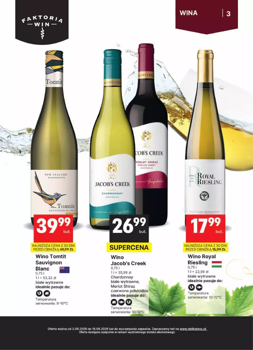 Gazetka promocyjna Delikatesy Centrum - Delibarek DC36-DC37 - ważna 03.09 do 16.09.2026 - strona 3 - produkty: Chardonnay, Jacobs, Merlot, Noż, Rama, Ser, Shiraz, Wino