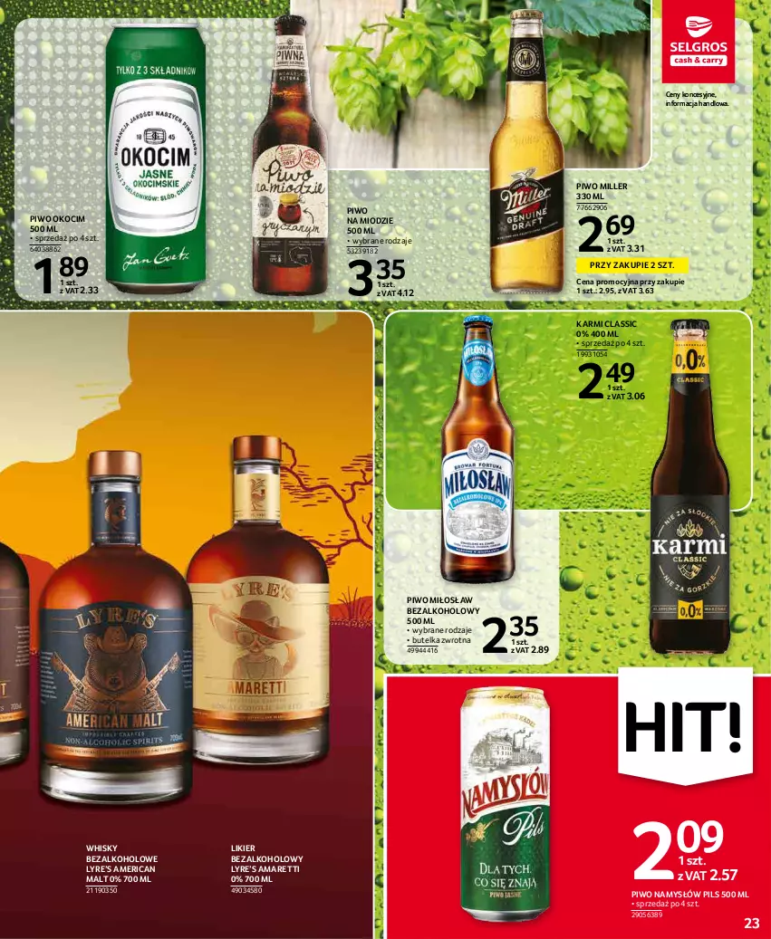 Gazetka promocyjna Selgros - Oferta spożywcza - ważna 07.01 do 19.01.2022 - strona 23 - produkty: Karmi, Koc, Likier, Namysłów, Okocim, Piwo, Whisky