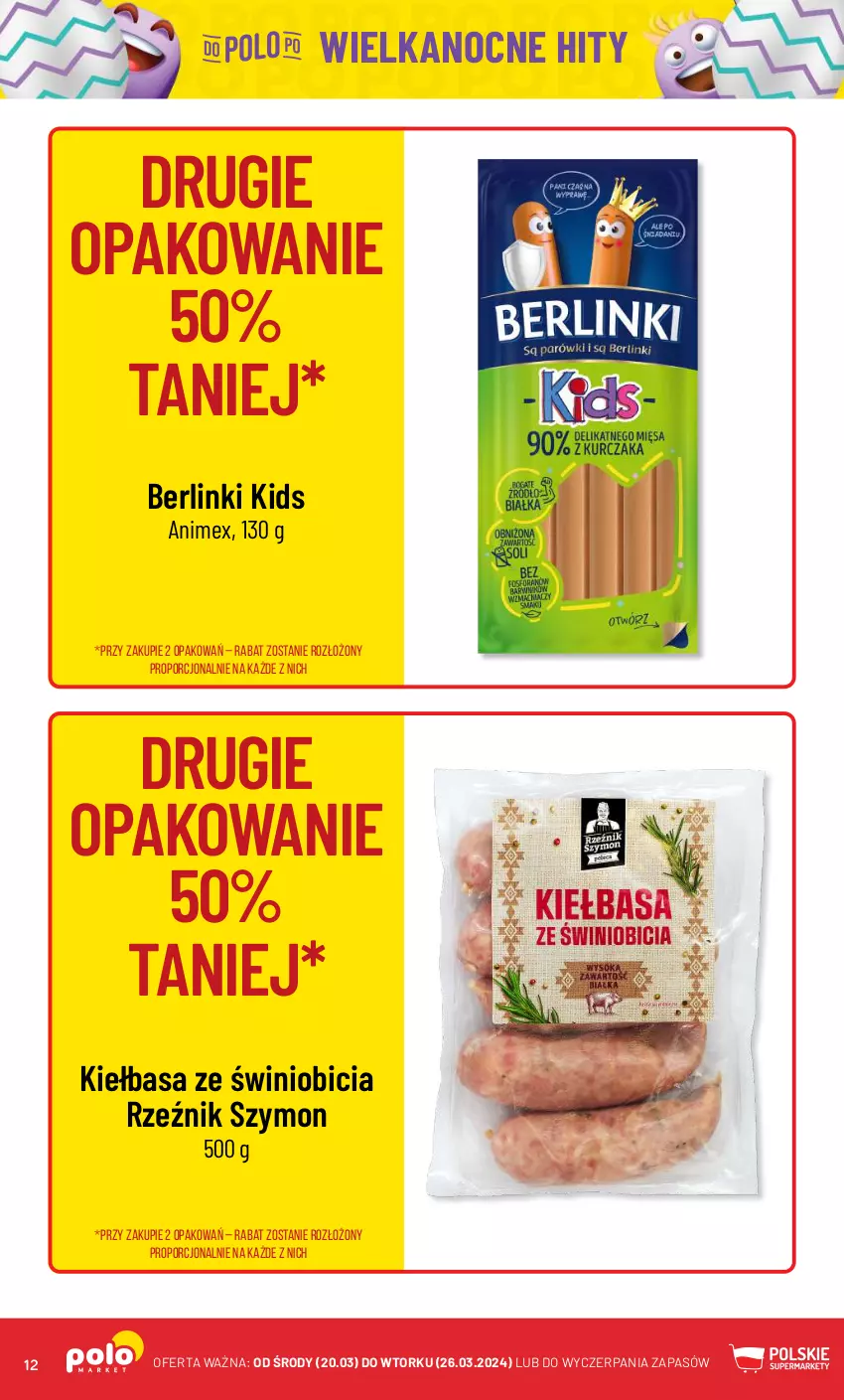 Gazetka promocyjna PoloMarket - Gazetka pomocyjna - ważna 20.03 do 26.03.2024 - strona 12 - produkty: Berlinki, BIC, Kiełbasa, Por