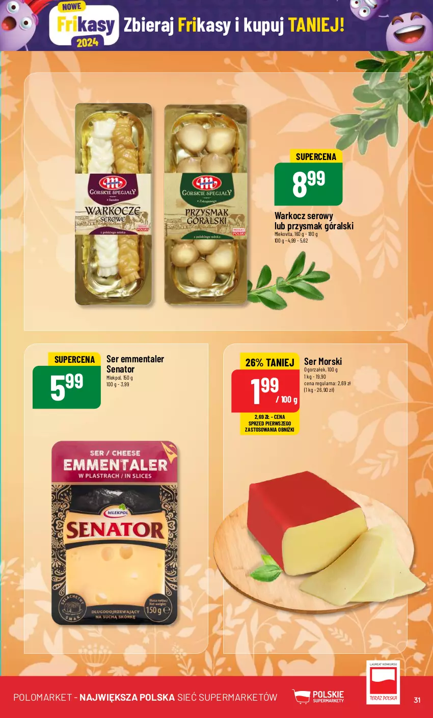 Gazetka promocyjna PoloMarket - Gazetka pomocyjna - ważna 20.03 do 26.03.2024 - strona 31 - produkty: Emmental, Koc, Mleko, Mlekovita, Ser