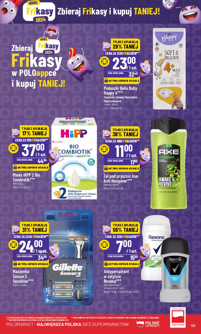 Gazetka promocyjna PoloMarket - Gazetka pomocyjna - ważna 20.03 do 26.03.2024 - strona 59 - produkty: Antyperspirant, Bell, Bella, BIC, HiPP, Maszynka, Mleko, Rexona, Szynka