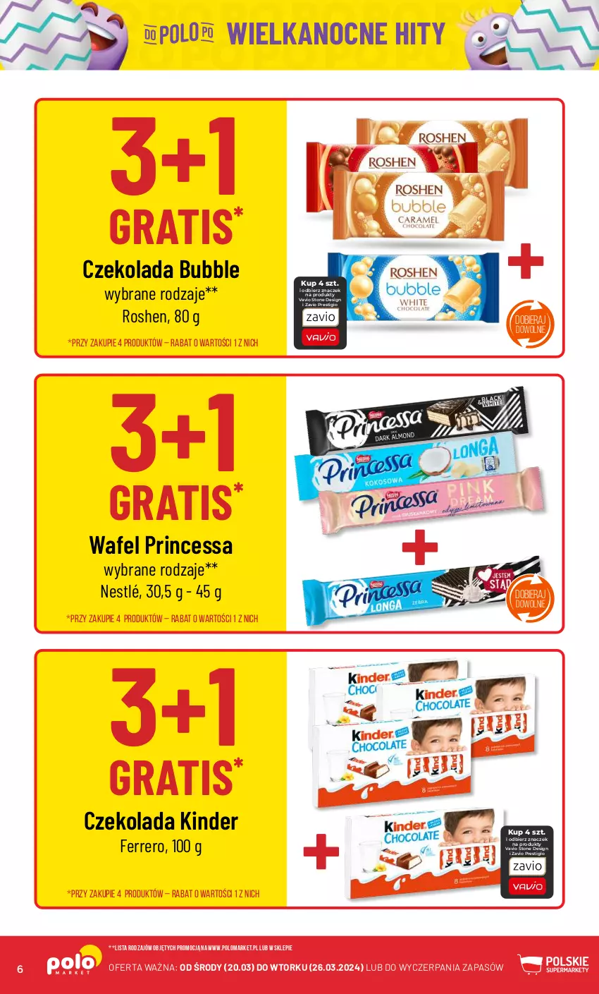 Gazetka promocyjna PoloMarket - Gazetka pomocyjna - ważna 20.03 do 26.03.2024 - strona 6 - produkty: Czekolada, Ferrero, Gra, Kinder, Nestlé, Princessa