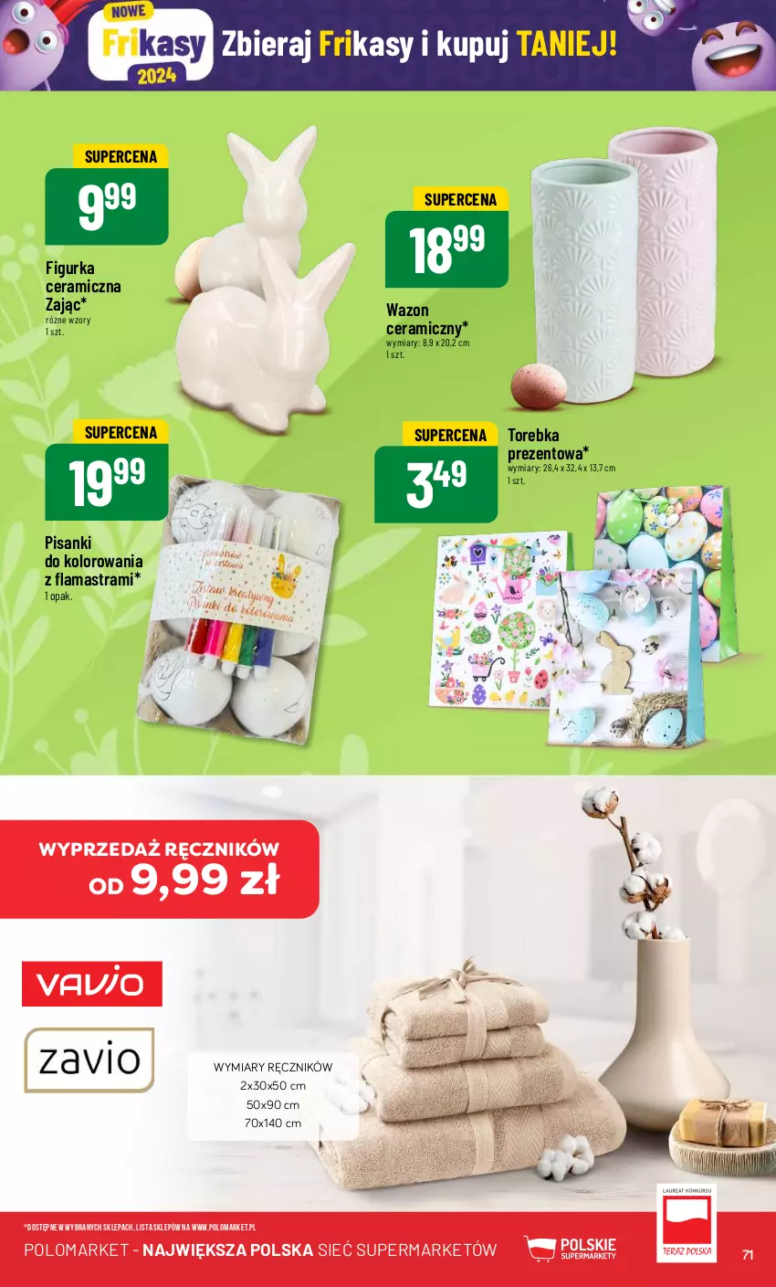 Gazetka promocyjna PoloMarket - Gazetka pomocyjna - ważna 20.03 do 26.03.2024 - strona 71 - produkty: Figurka ceramiczna, Ręcznik, Sanki, Torebka, Wazon