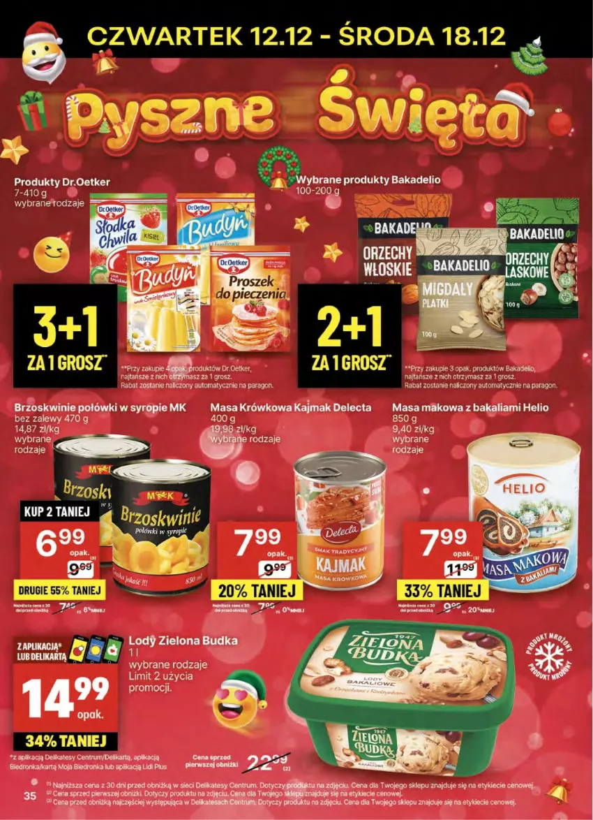 Gazetka promocyjna Delikatesy Centrum - NOWA GAZETKA Delikatesy Centrum od 12 grudnia! 12-18.12.2024 - ważna 12.12 do 18.12.2024 - strona 35 - produkty: Brzoskwinie, Delecta, Dron, Helio, Masa krówkowa, Rum, Syrop, Zielona Budka