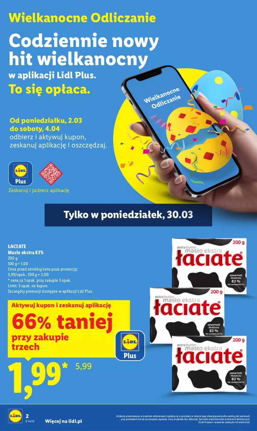 Gazetka promocyjna Lidl - Gazetka ważna od 30.03 do 1.04 - ważna 30.03 do 01.04.2026 - strona 2 - produkty: Masło