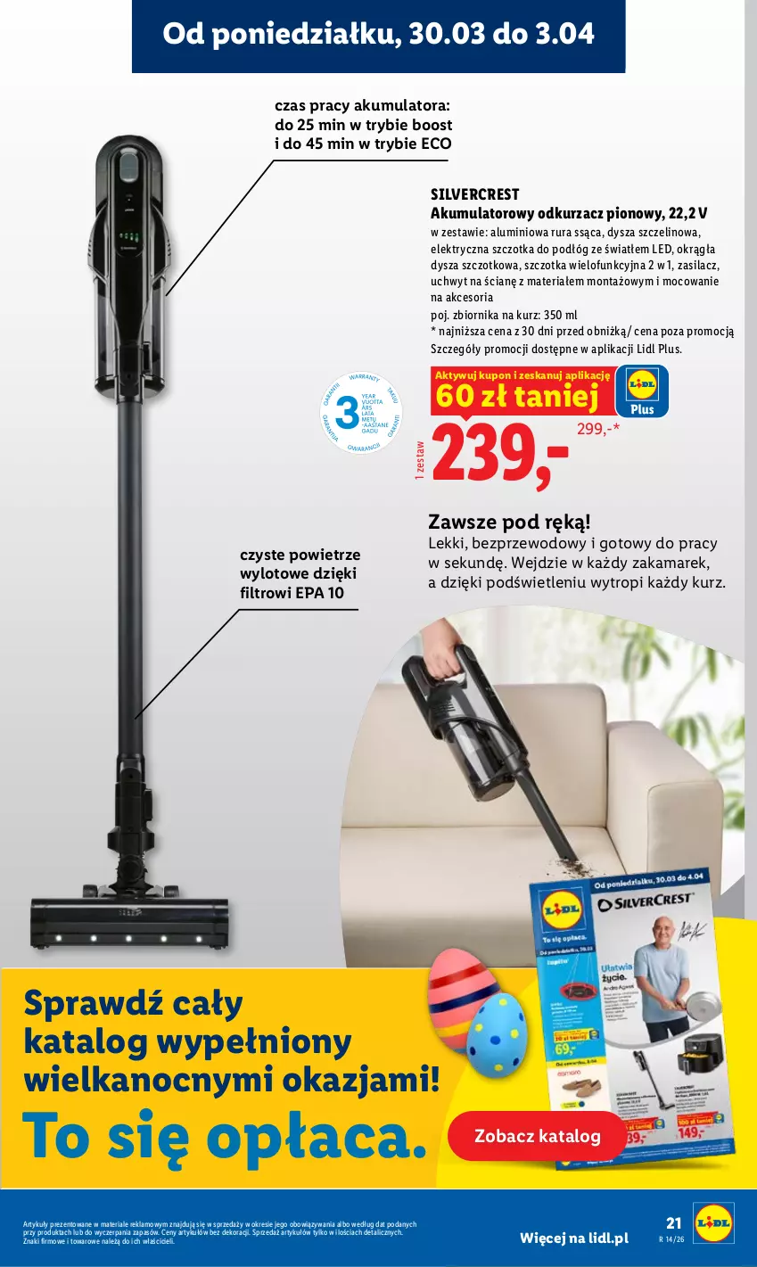 Gazetka promocyjna Lidl - Gazetka ważna od 30.03 do 1.04 - ważna 30.03 do 01.04.2026 - strona 21 - produkty: Akumulator, Odkurzacz, Rura, Silvercrest, Szczotka