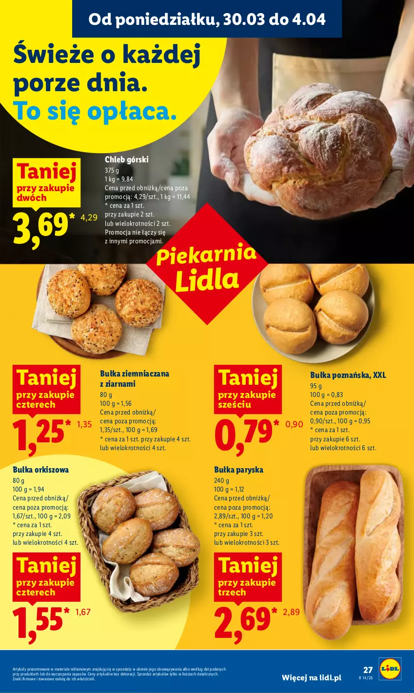 Gazetka promocyjna Lidl - Gazetka ważna od 30.03 do 1.04 - ważna 30.03 do 01.04.2026 - strona 27 - produkty: Bułka, Chleb, Por