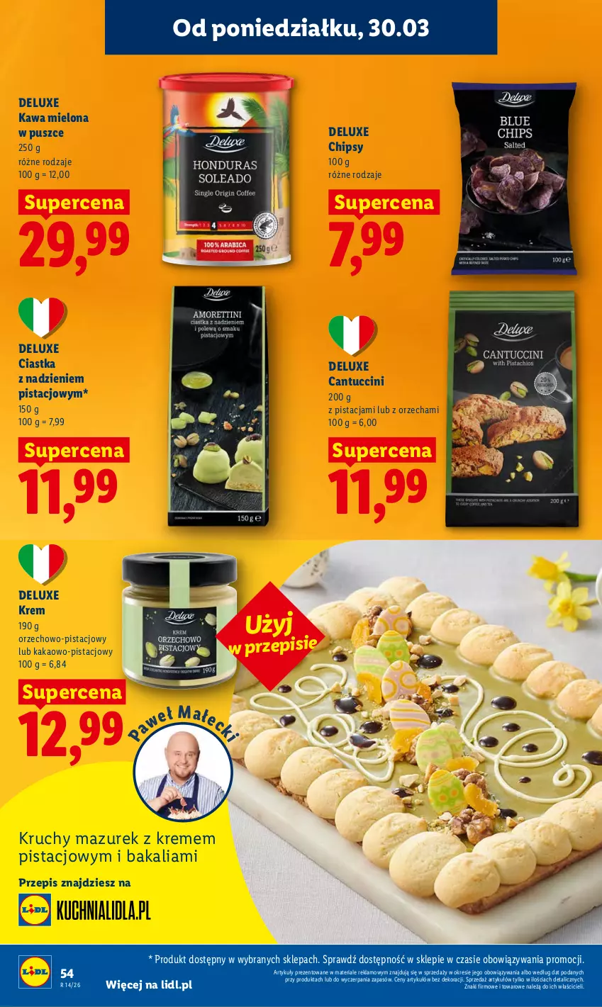 Gazetka promocyjna Lidl - Gazetka ważna od 30.03 do 1.04 - ważna 30.03 do 01.04.2026 - strona 54 - produkty: Chipsy, Ciastka, Kakao, Kawa, Kawa mielona